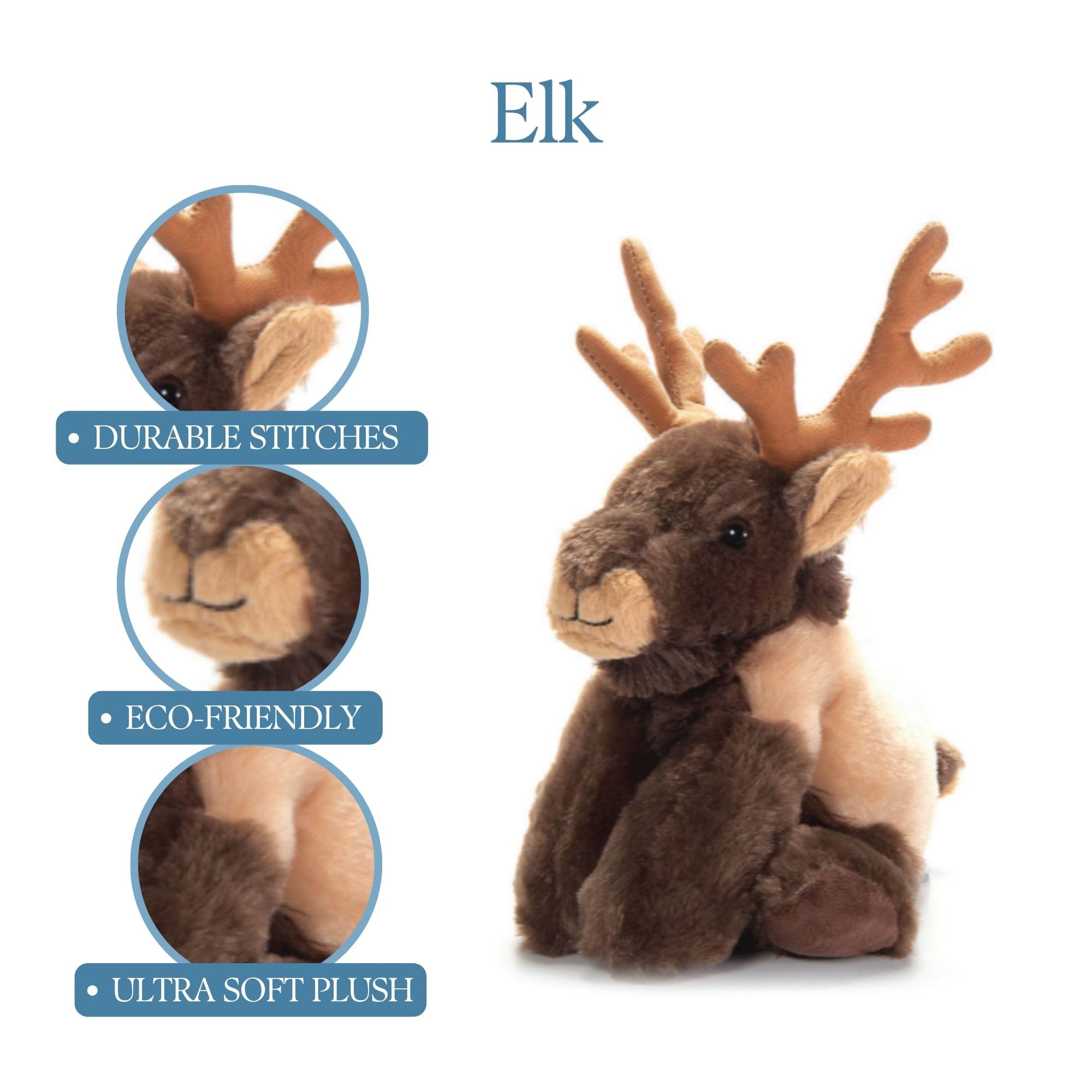 Amazon.com: The Petting Zoo Elk Stuffed Animal Plushie, Gifts for